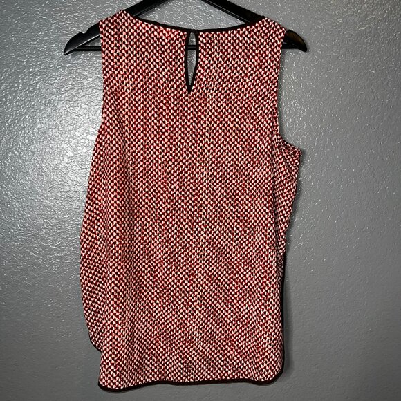 Liz Claiborne Red & Black Geometric Print Sleeveless Blouse Size M - Picture 2 of 4